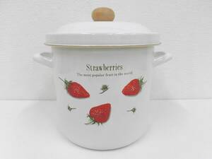 再出品 雑貨祭 ホーロー キャニスター ストロベリー 蓋付き Strawberries キッチン インテリア 使い方自由
