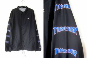 THRASHERスラッシャー×チャンピオン×BEAMSビームス コーチジャケット黒L