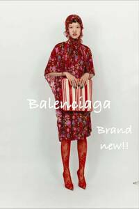 2017.18 Pre.Col■新品未使用品■BALENCIAGA/バレンシアガ 半袖ワンピース・ドレス ドルマンスリーブ・コレクション掲載品/花柄・フローラ