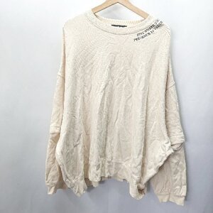 ◇ w closet ダブルクローゼット 長袖 トレーナー スエット サイズF ベージュ レディース E