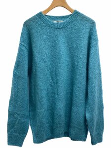 AURALEE◆BRUSHED SUPER KID MOHAIR KNIT P/セーター(厚手)/3/モヘア/BLU/A22AP01//