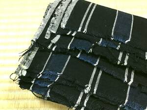 古布1078　手織り木綿　藍染　縞　5枚で875ｃｍ　美品　キルト　パッチワーク　リメイク材料