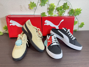 7560-01★PUMA (プーマ) スニーカー2点おまとめ／♪新品未使用♪／27cm／箱つき／ベージュ／ブラック／スリッポン★