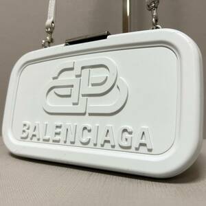 【入手困難品】BALENCIAGA バレンシアガ ランチボックス ショルダーバッグ クラッチ セカンド 2way 斜めがけ レディース ホワイト 白系