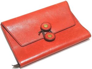 ※送料無料 COACH コーチ オールレザー ブックカバー レッド系 ◇ レディース ミニ 文庫 手帳カバー ▼6L