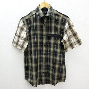 ■ハーレー/HURLEYグレンチェック半袖シャツ■グラデーション【M】MENS