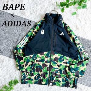 入手困難　BAPE ADIDAS GOLF ABC CAMO JACKET エイプ アディダス ジャケット　XL　コラボ　カモフラ　ブラック　メンズ