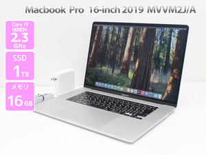 Apple Macbook Pro 16-inch,2019 MVVM2J/A シルバー Core i9 9880H 2.3GHz メモリ 16GB SSD1TB AMD Radeon Pro 5500M Cランク Q87H 中古