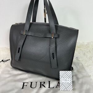 1円●美品/定価8万●FURLA フルラ ジョーヴェ XL トートバッグ ビジネスバッグ ショルダー肩掛け◎ A4◎ カーフレザー グレー メンズ