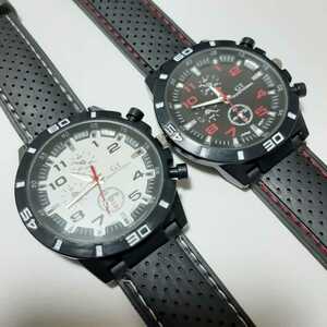 新品　腕時計　スポーツ　ビジネス　黒白の二本セット　10