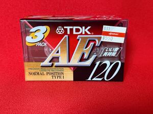 未開封 TDK カセットテープ AE 120分 3本パック AE-120X3A ノーマルポジション Normal Position 3Pack Cassette Tape