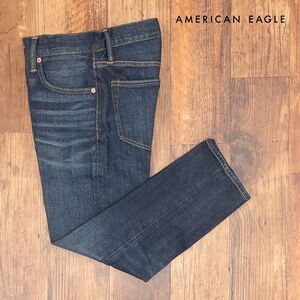 AMERICAN EAGLE/30インチ/デニムパンツ 2329-1124 ハリ コシ◎ セルビッチ ジーンズ 赤耳 ストレート 新品/青/ブルー/ih332/