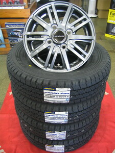 グッドイヤー カーゴプロ 夏 タイヤ 国産 日本製 145/80R12 145/80-12 LT 80/78N ＆ アルミホイール 新品 4本 送料無料 軽バン、軽トラック