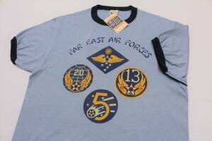 YTS20東洋XSアジアUSエアフォース 日本 オキナワFAR EASTステンシルUSA製 リンガーTシャツBuzz Rickson