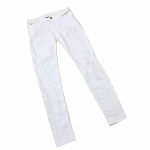 B390-67 ARMANI JEANS アルマーニジーンズ ストレッチパンツ スキニー パンツ ズボン ボトムス ダメージ加工 ホワイト 白 レディース 27