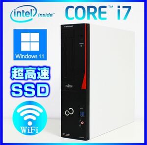 富士通Win11 Core i7 4770 office2021 搭載 高速起動SSD256GB 搭載 大容量メモリ16GB D583/H/J Wi-Fi+ Bluetooth＋Blu-Ray搭載 高性能