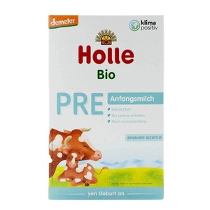 ☆ホレ Holle 牛 オーガニック 粉ミルク Pre プレ (0ヶ月～6ヶ月) 新生児用 400g 送料無料 オーストリア ドイツ