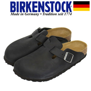 BIRKENSTOCK (ビルケンシュトック) 059463 BOSTON ボストン オイルドヌバックレザー サンダル ナロー幅 BLACK BI176 37-約24.0cm