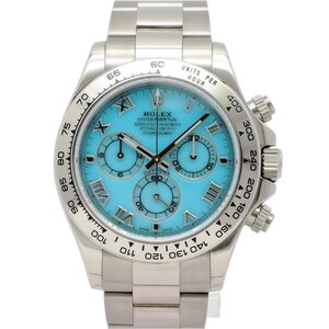 ロレックス デイトナ 116509 AT 18.5cm ターコイズ ビーチブルー文字盤 保証書 箱 ROLEX Daytona Turquoise Beach Blue Card Box C005302