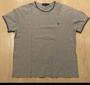 Polo Ralph Lauren 90s リンガー　tシャツ　ポロラルフローレン ラルフローレン ワンポイント グレー ロゴ 半袖Tシャツ 