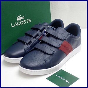 ★未使用 LACOSTE/ラコステ CARNABY EVO STRAP 319 1 SMA スニーカー 9/メンズ28cm相当/ネイビー×レッド系/レザー/SMA0007 5A5&2052100004