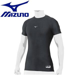 新古品送料無料 MIZUNO　バイオギア　ミズノ 野球 アンダーウェア 半袖 ローネック Sサイズ　ブラック