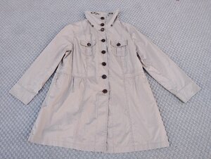 中古美品 BURBERRY LONDON バーバリーステンカラー コート ライトアウター ハイネック 綿100％ ベージュ