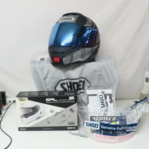 【美品】【SENA SRL付き】SHOEI ショウエイ NEOTEC2 JAUNT システムヘルメット Mサイズ ネオテック2 フルフェイス インカム バイク 二輪