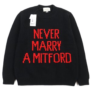 未使用品○GUCCI グッチ 514906 NEVER MARRY MITFORD レタリング スネーククラウン 厚手 ニットセーター S イタリア製 正規品 メンズ