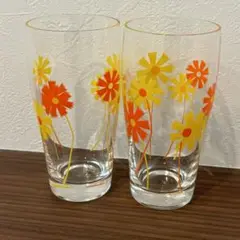 ADERIA アデリアレトロ ⋈﻿ 花柄 ガラス コップ グラス