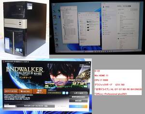 D-22★☆送料無料/i7-2600/LGA1155・H67H2-M4/ 新品SSD-480GB+HDD2.0TB/メモリ20GB/GTX760/Win11・Home/中古品　★☆ 