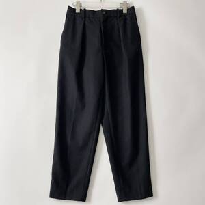 MARKAWARE size/2 (ja) マーカウェア ウール フランネル タック イージー パンツ スラックス トラウザー ブラック 黒 無地 日本製 PANTS