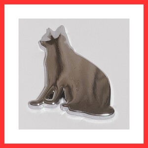 【新品】　FCREW　エンブレム　車　ステッカー　猫　眺め猫　シルバー　かわいい