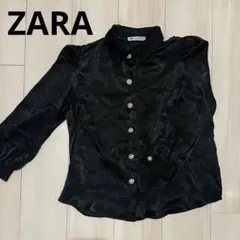 ZARA ザラ　黒 ブラウス　シャツ　バックリボン