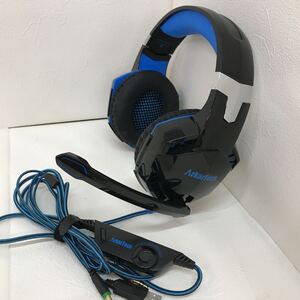 259　中古　Arkar Tech　ゲーミングヘッドセット ブルー×ブラック ヘッドホン　マイク付き 有線　PC パソコン　BLUE