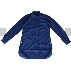 キクスドキュメント(KICS DOCUMENT.) KHONOROGICA INDIGO COTTON LONG TAIL SHIRT コノロジカ インディゴコットンロングテールシャツ SIZE3