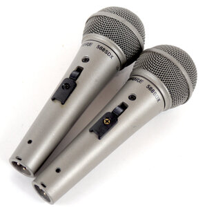 【中古】 マイクロフォン 2本セット SHURE 588SDX ×2本セット ダイナミックマイク シュアー