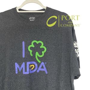 輸入古着　プリントTシャツ　企業ロゴ　グレー　XL