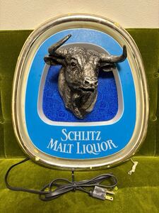 送料全国無料 アメリカ直輸入 1980年製 SCHLITZ シュリッツ ビンテージ 壁掛け ビアサイン アメリカ雑貨 パブミラー バドワイザー クアーズ