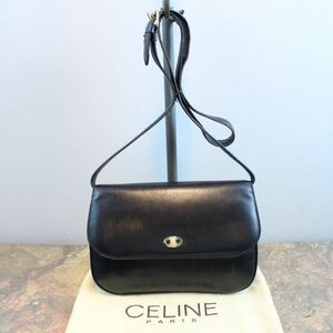 OLD CELINE METAL LOGO LEATHER SHOULDER BAG MADE IN ITALY/オールドセリーヌメタルロゴレザーショルダーバッグ