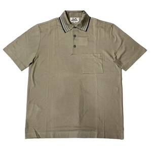 HERMES エルメス ポロシャツ 半袖 Hロゴ コットン100％ ベージュ系 サイズS 国内正規品