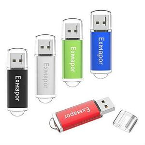 ◆送料無料 5個セット 16GB USBフラッシュメモリ Exmapor USBメモリ キャップ式 五色（赤、黒、銀、緑、青）5年保証 ●数量限定