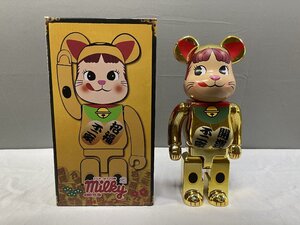 BE@RBRICK ベアブリック 招き猫 ペコちゃん 桃金メッキ MEDICOMTOY メディコムトイ 不二家 ゴールド 400% TN 1