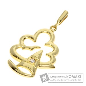 MIKIMOTO ミキモト ヨットモチーフ ダイヤモンド ペンダントトップ K18イエローゴールド レディース 中古