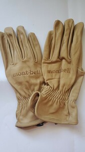 未使用品 タグなし montbell モンベルフィールドレザーグローブ 1118296 やぎ革 Mサイズ 男女兼用 茶色 登山 キャンプ焚火トレッキング作業