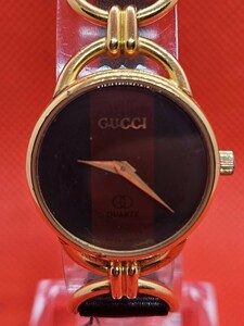 稼働品 正規品 GUCCI グッチ 6000L シェリー ヴィンテージ QZ レディース腕時計 電池交換済み ムーブメント刻印画像あり G1054