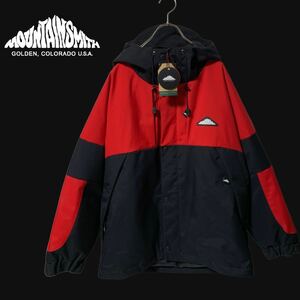 未使用 MOUNTAIN SMITH MOUNTAIN PARKA DOWN マウンテンスミス マウンテンパーカダウン S アウトドア ハードシェルジャケット 赤×黒