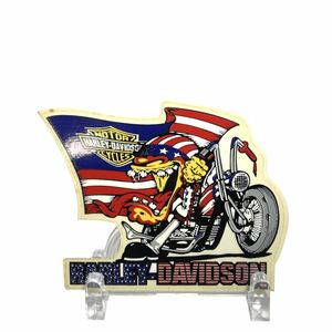 当時物 USA製 デカール ロゴ 90s Harley-Davidson ステッカー ハーレーダビッドソン シール 防水 イージーライダー チョッパー ビンテージ