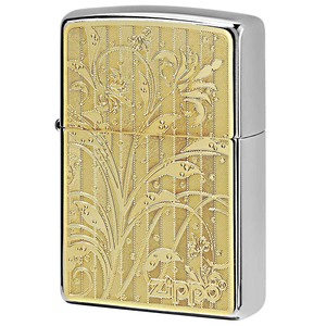 Zippo ジッポライター アラベスク 唐草 ＃200 ゴールドプレート ニッケルメッキ 2MP-アラベスクA GP メール便可