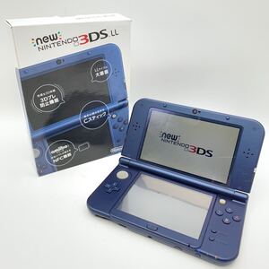 【通電◯】 New Nintendo 3DS LL Newニンテンドー3DSLL メタリックブルー 純正アダプター 充電器 箱説付 現状品